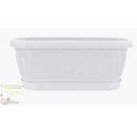 Вазон с подставкой Терра (кактус) 26,5*10,2 (белый)