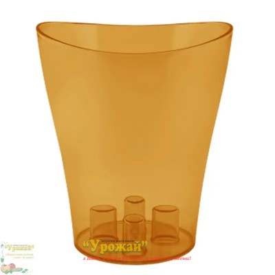 Вазон для орхідей Ніка 13*15,5 (бурштиновий PS)