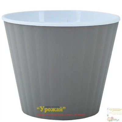 Вазон Ібіс з подвійним дном 15,7*13 (какао, білий)