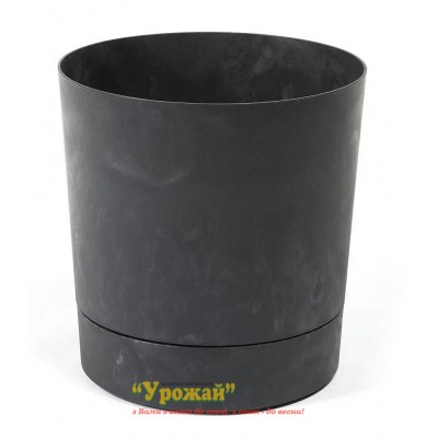 Горшок Аура 200 черный бетон
